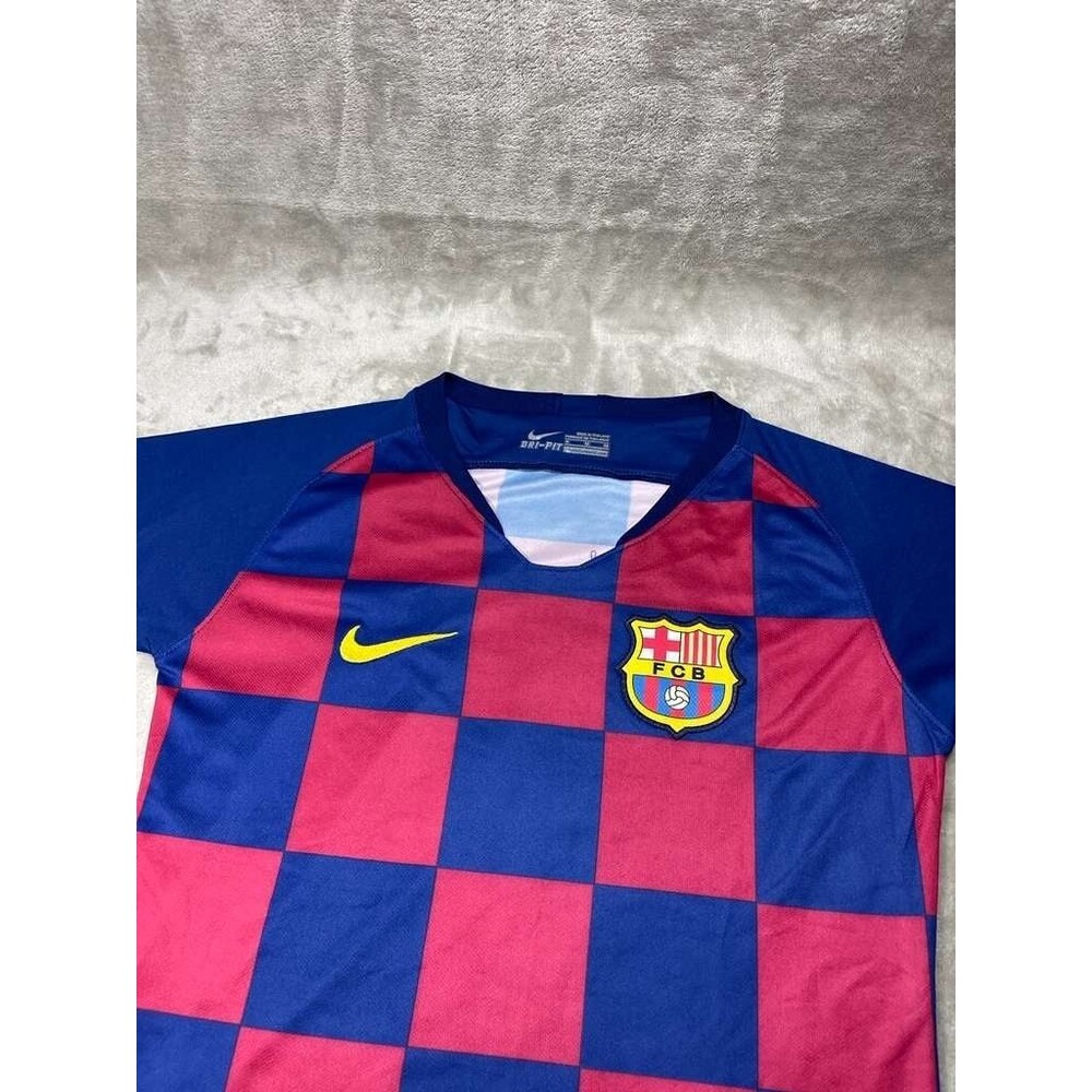 Nike FC Barcelona Soccer Jersey Women Medium Blue Red Football Active Athletic